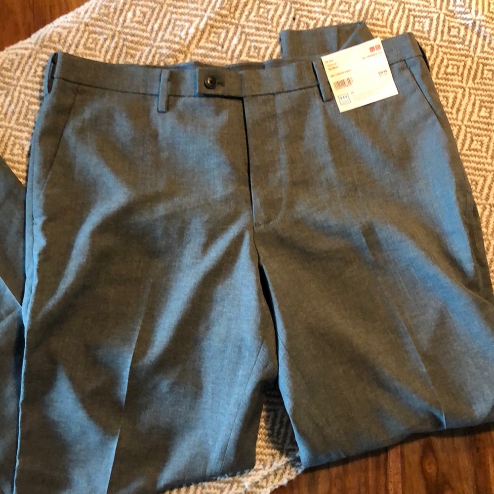 NWT Uniqlo gray dry stretch pants 36x34